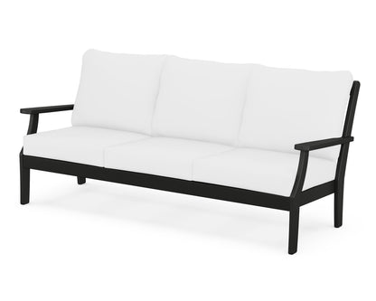 POLYWOOD® Braxton Deep Seating Sofa in Black / Natural