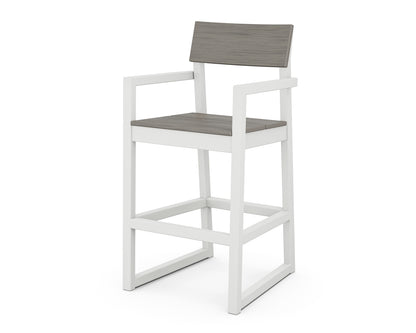 POLYWOOD® EDGE Bar Arm Chair in White / Driftwood