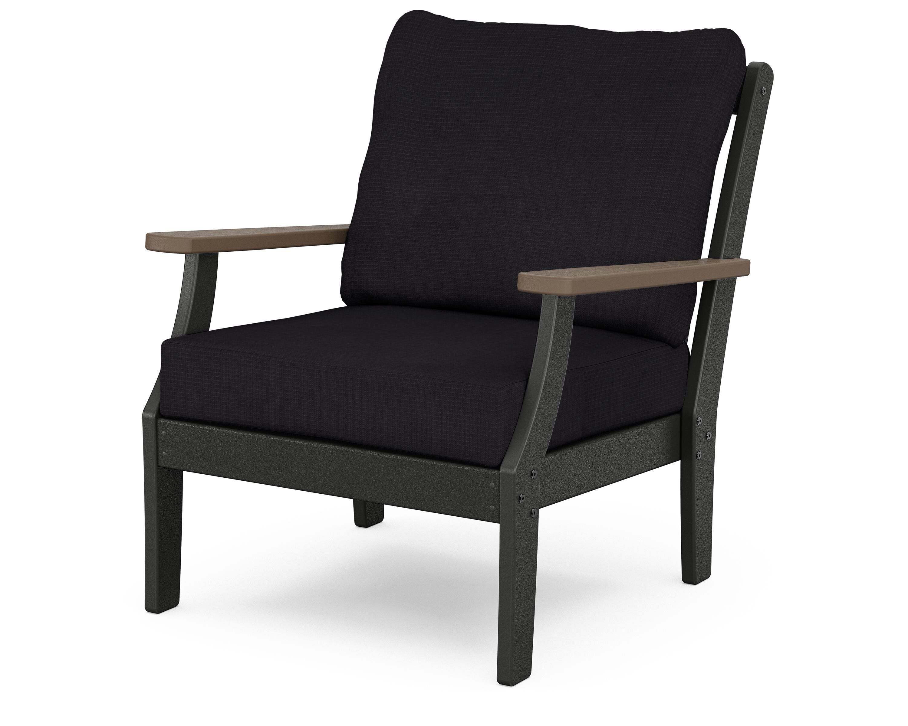 POLYWOOD® Braxton Deep Seating Chair in Black / Kona / Midnight Linen