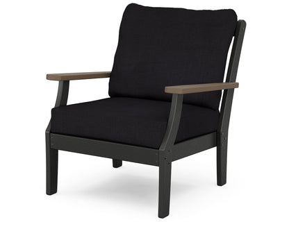 POLYWOOD® Braxton Deep Seating Chair in Black / Kona / Midnight Linen