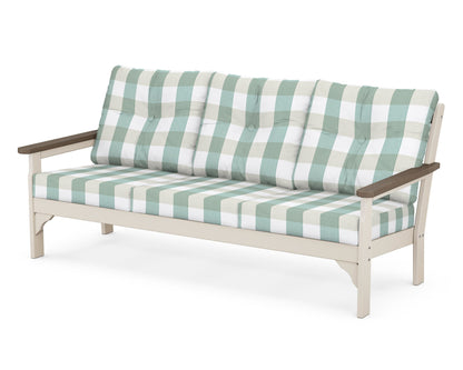 POLYWOOD® Vineyard Deep Seating Sofa in Sand / Kona / Buffalo Plaid Glacier Spa