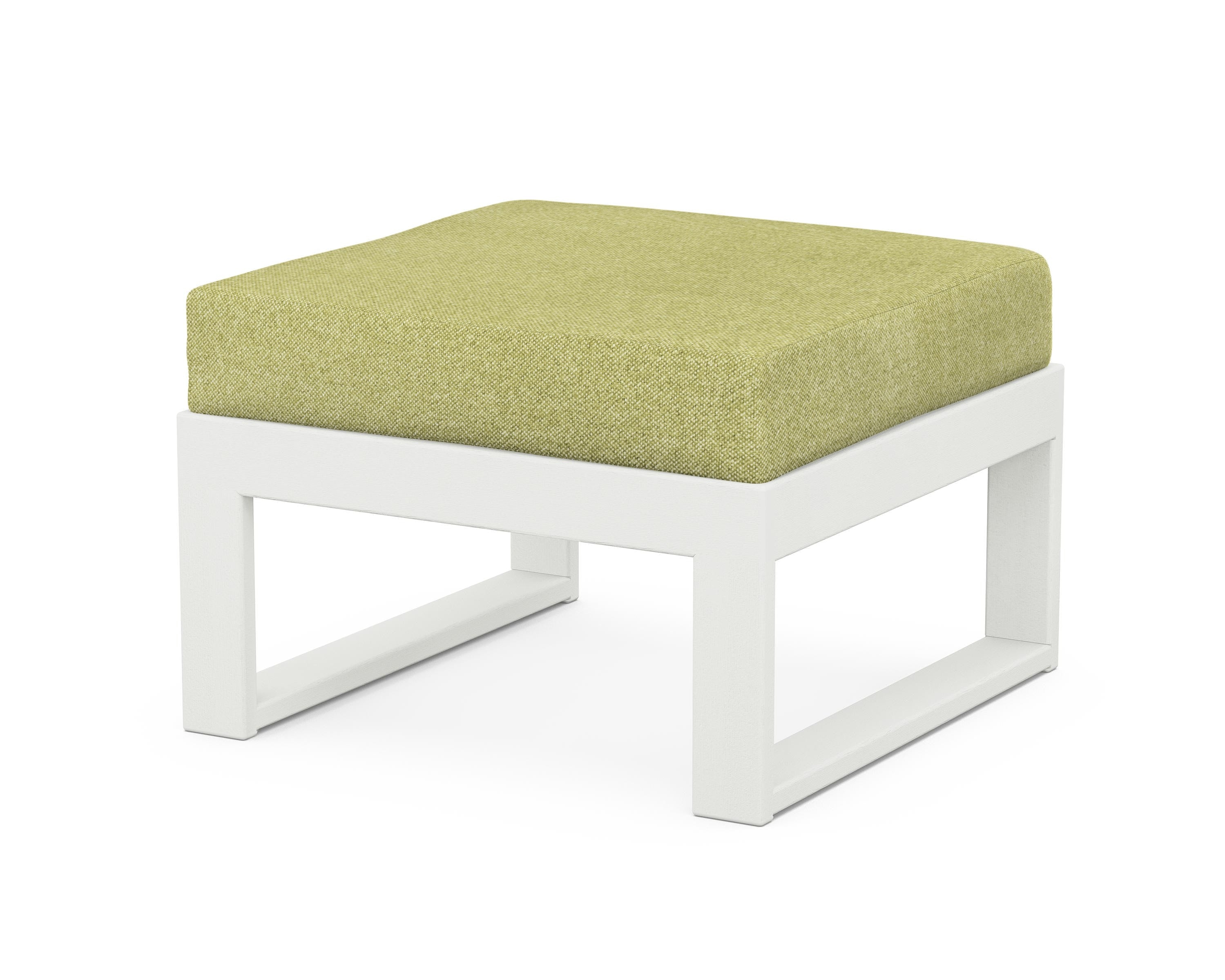 Unbranded Modular Ottoman - Modern in Vintage White / Chartreuse Boucle