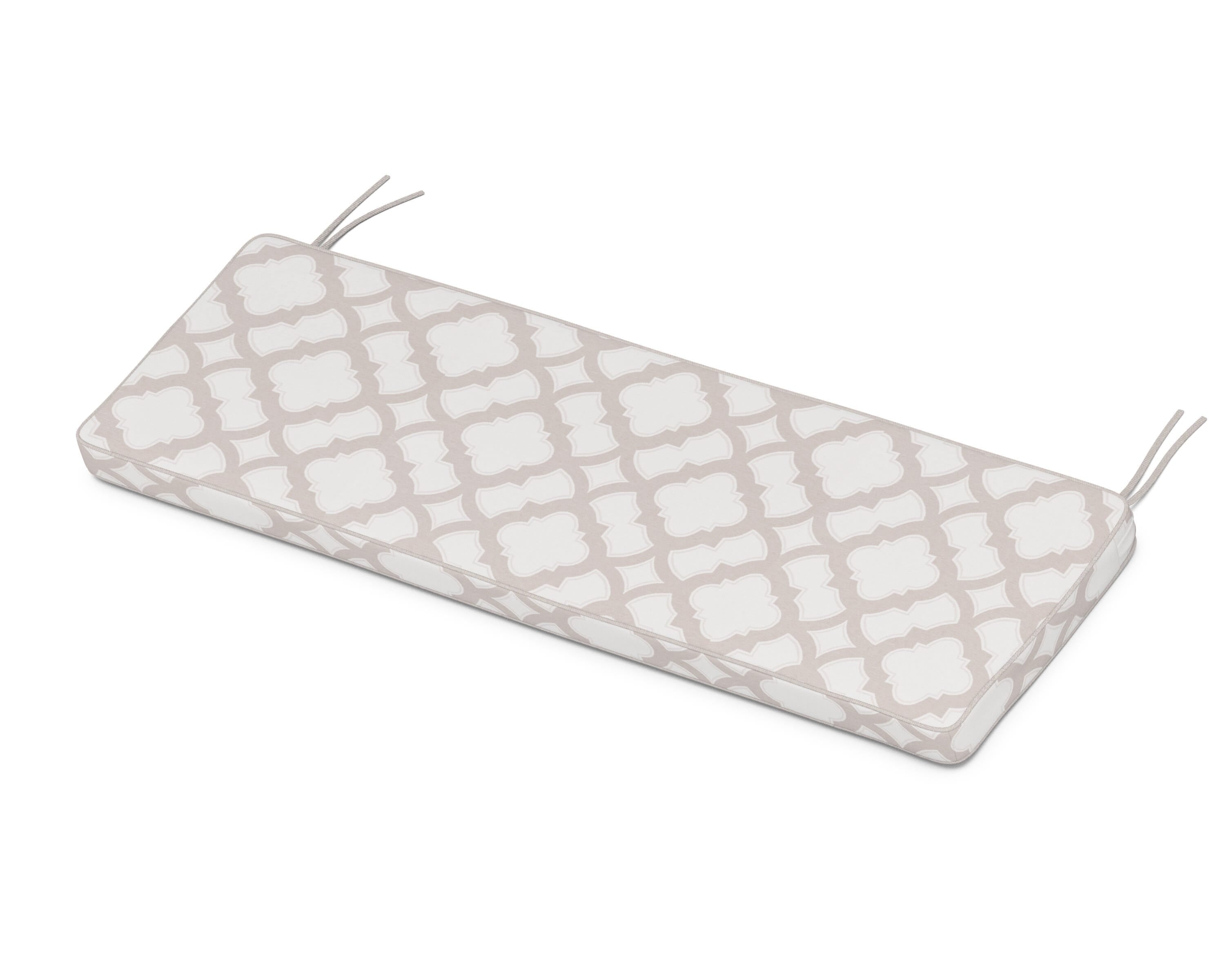 Martha Stewart by POLYWOOD® Chinoiserie Bench Seat Cushion in Trellis Dune Burlap