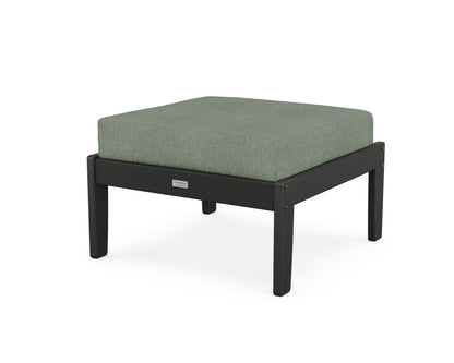 Country Living Cottage Deep Seating Ottoman in Black / Cast Sage