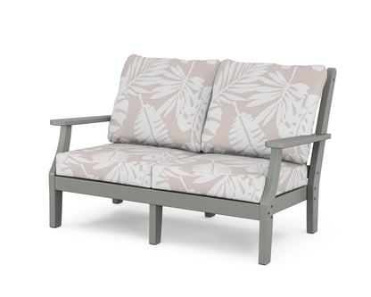 Country Living Wovendale Deep Seating Loveseat in Slate Grey / Leaf Dune Burlap