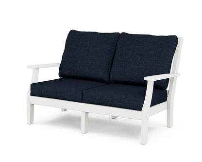 Country Living Wovendale Deep Seating Loveseat in White / Marine Indigo