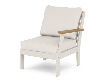 POLYWOOD® Braxton Modular Right Arm Chair in Sand / Natural / Cast Ash