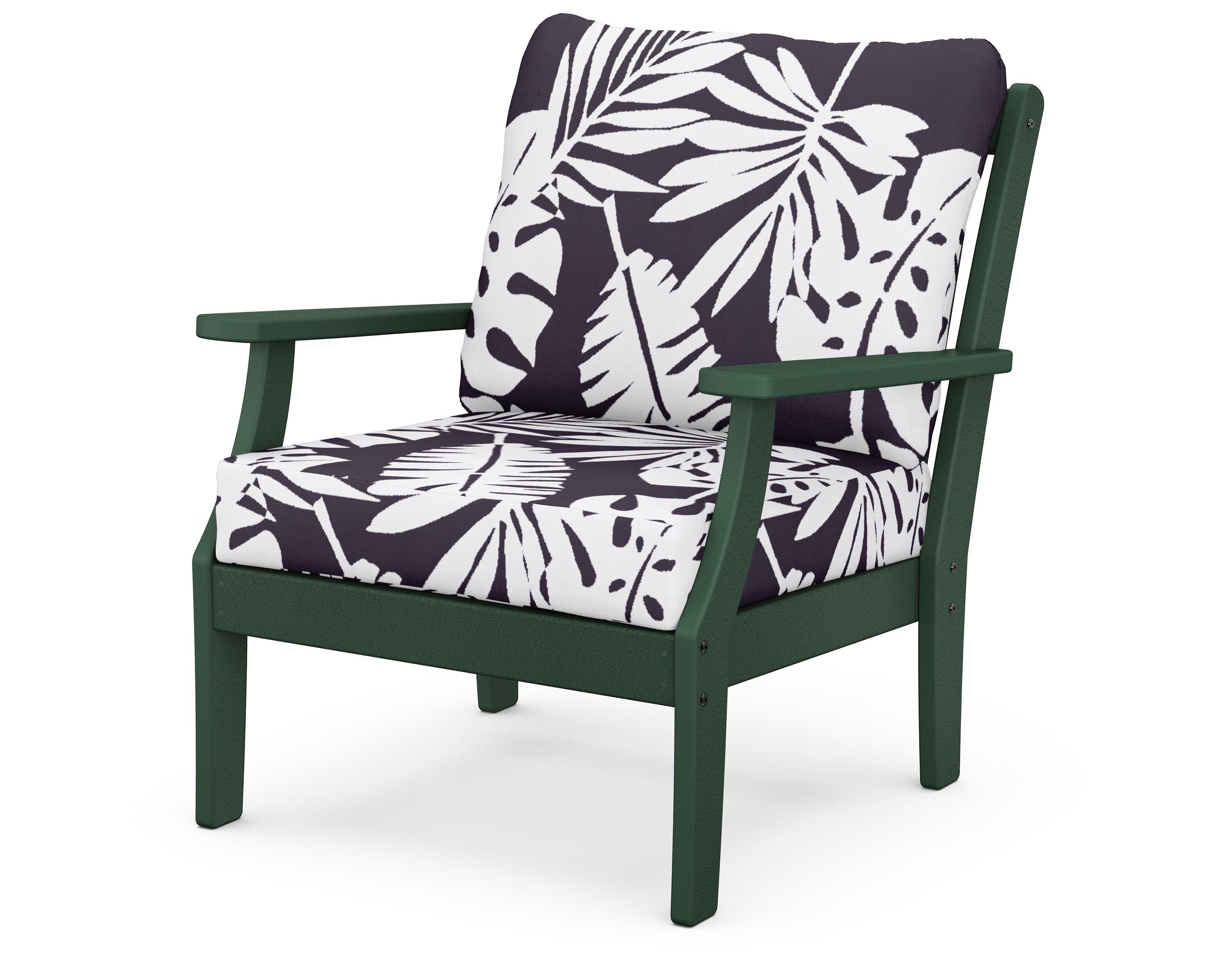 POLYWOOD® Braxton Deep Seating Chair in Green / Leaf Navy
