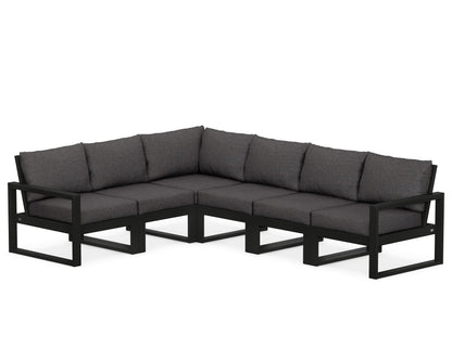 POLYWOOD® EDGE 6-Piece Modular Deep Seating Set in Black / Ash Charcoal