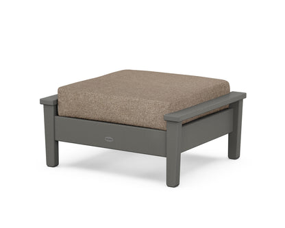 POLYWOOD® Prescott Deep Seating Ottoman in Slate Grey / Spiced Burlap