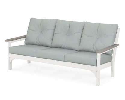 POLYWOOD® Vineyard Deep Seating Sofa in White / Driftwood / Spa