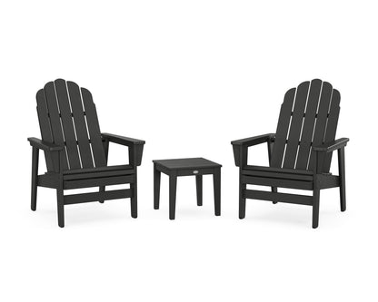 POLYWOOD® 3-Piece Vineyard Grand Upright Adirondack Set in Black