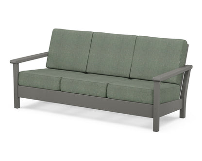 POLYWOOD® Harbour Deep Seating Sofa in Slate Grey / Cast Sage