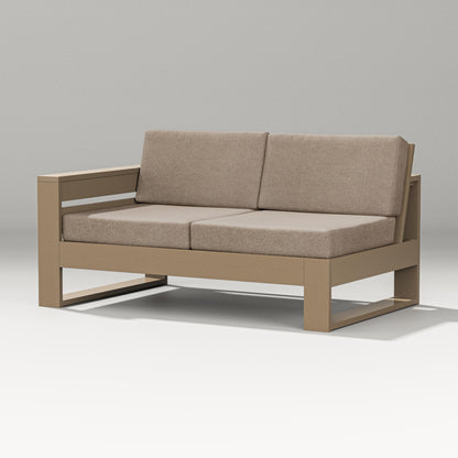 PW Designer Series Latitude Modular Left Arm Loveseat in Vintage Sahara / Spiced Burlap