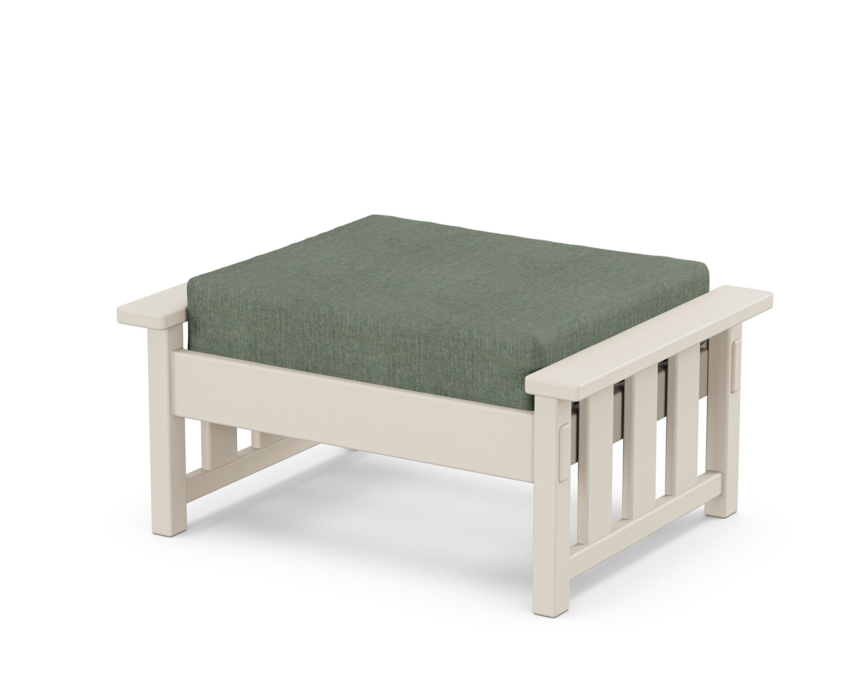 Martha Stewart by POLYWOOD® Acadia Deep Seating Ottoman in Sand / Cast Sage