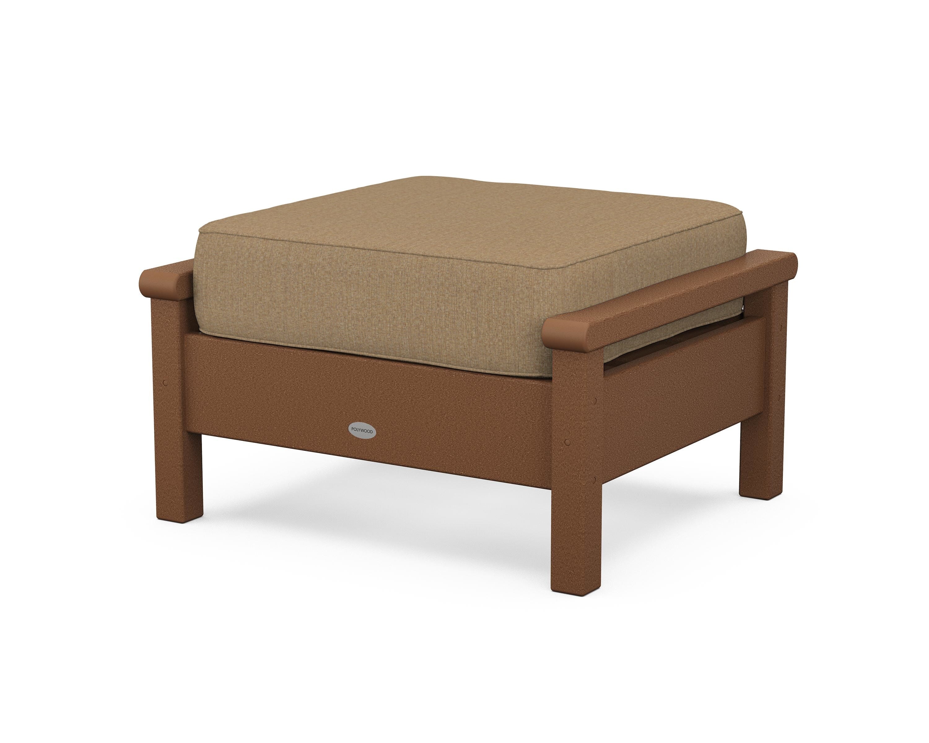 POLYWOOD® Harbour Deep Seating Ottoman in Teak / Sesame