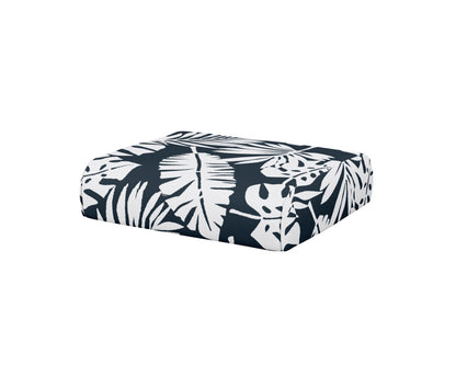 POLYWOOD® Club Ottoman Cushion in Leaf Marine Indigo