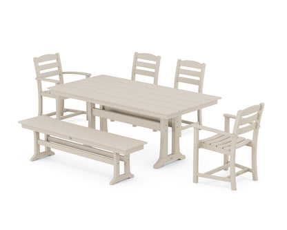 POLYWOOD® La Casa Cafe 6-Piece Farmhouse Dining Set With Trestle Legs in Sand