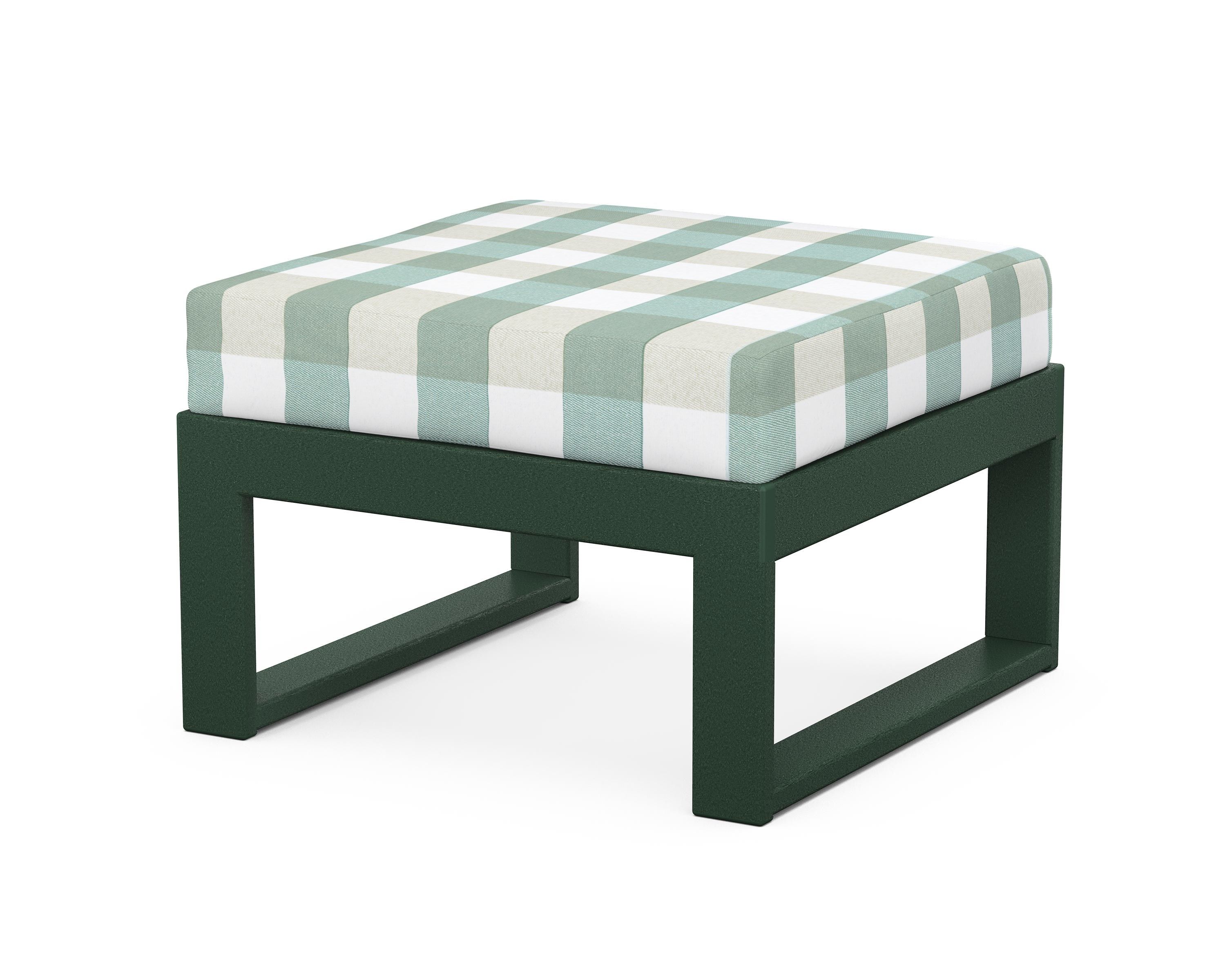 Unbranded Modular Ottoman - Modern in Green / Buffalo Plaid Glacier Spa
