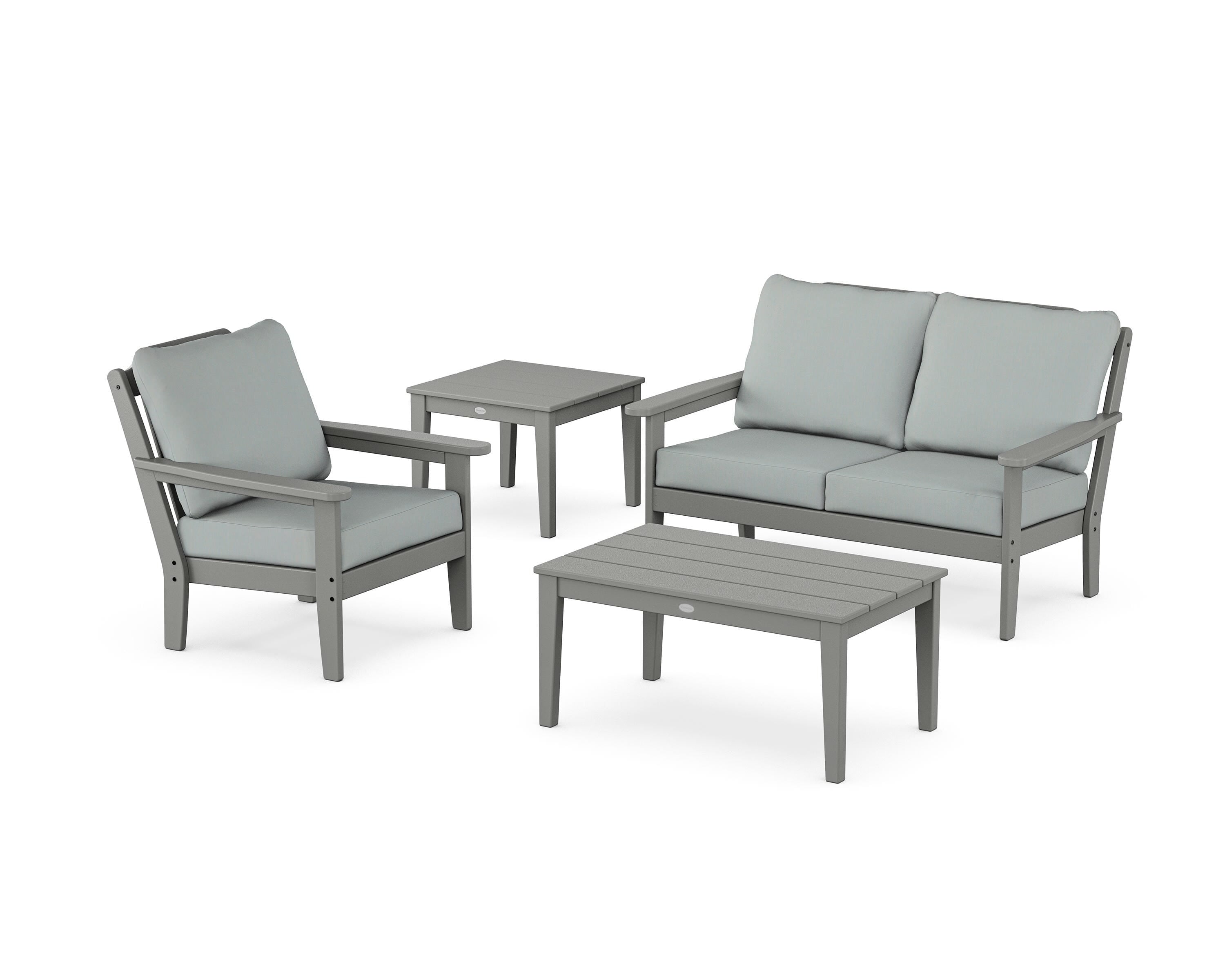 Country Living Wovendale 4-Piece Deep Seating Set in Slate Grey / Spa