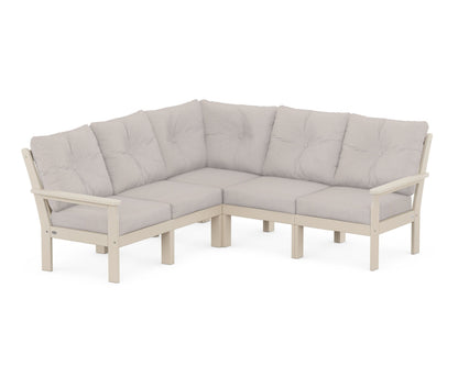 POLYWOOD® Vineyard 5-Piece Sectional in Sand / Dune Burlap