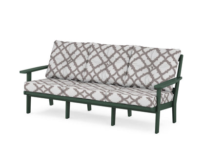 POLYWOOD® Prairie Deep Seating Sofa in Green / Trellis Grey Mist