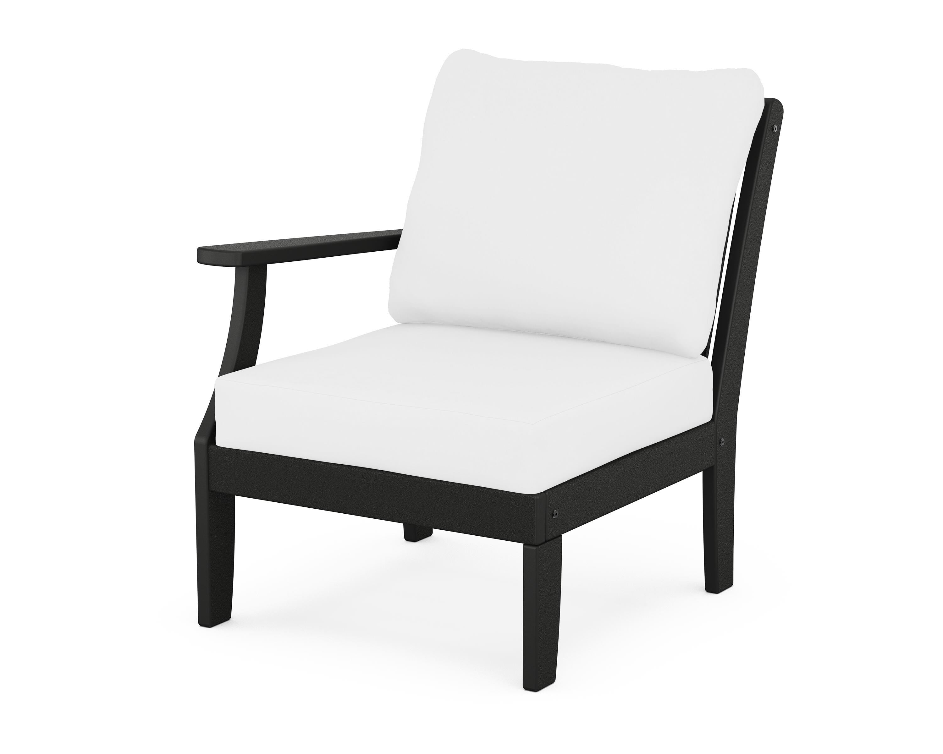 POLYWOOD® Braxton Modular Left Arm Chair in Black / Natural