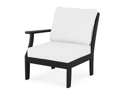 POLYWOOD® Braxton Modular Left Arm Chair in Black / Natural
