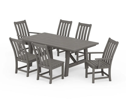Vineyard 7-Piece Rustic Farmhouse Dining Set