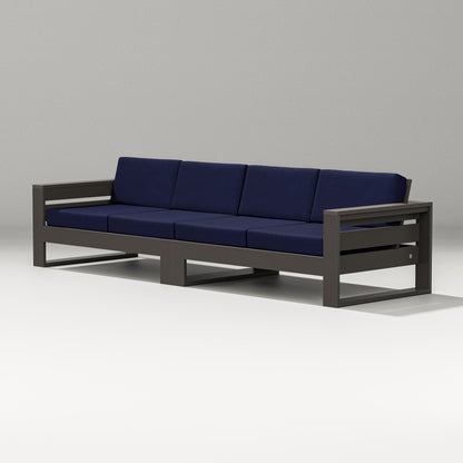 PW Designer Series Latitude Straight Sectional in Vintage Coffee / Navy