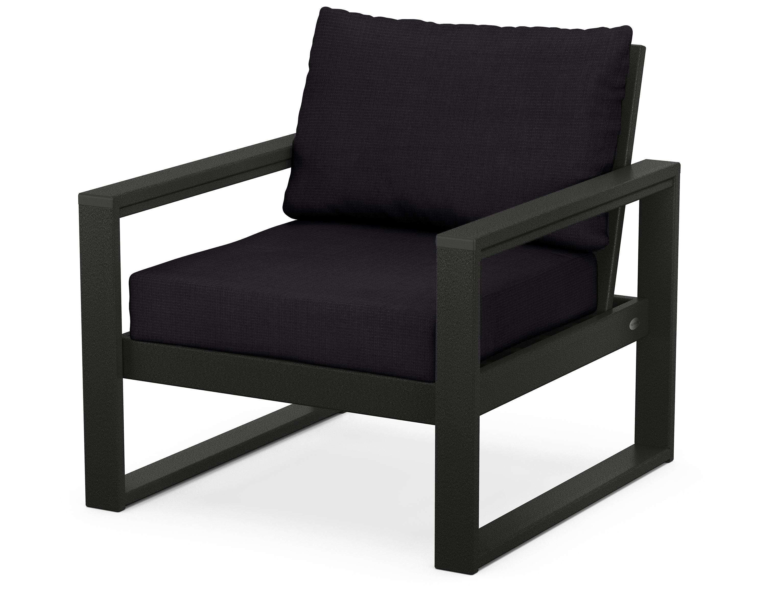 POLYWOOD® EDGE Club Chair in Black / Midnight Linen