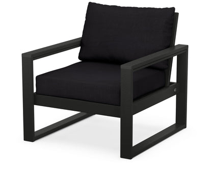 POLYWOOD® EDGE Club Chair in Black / Midnight Linen