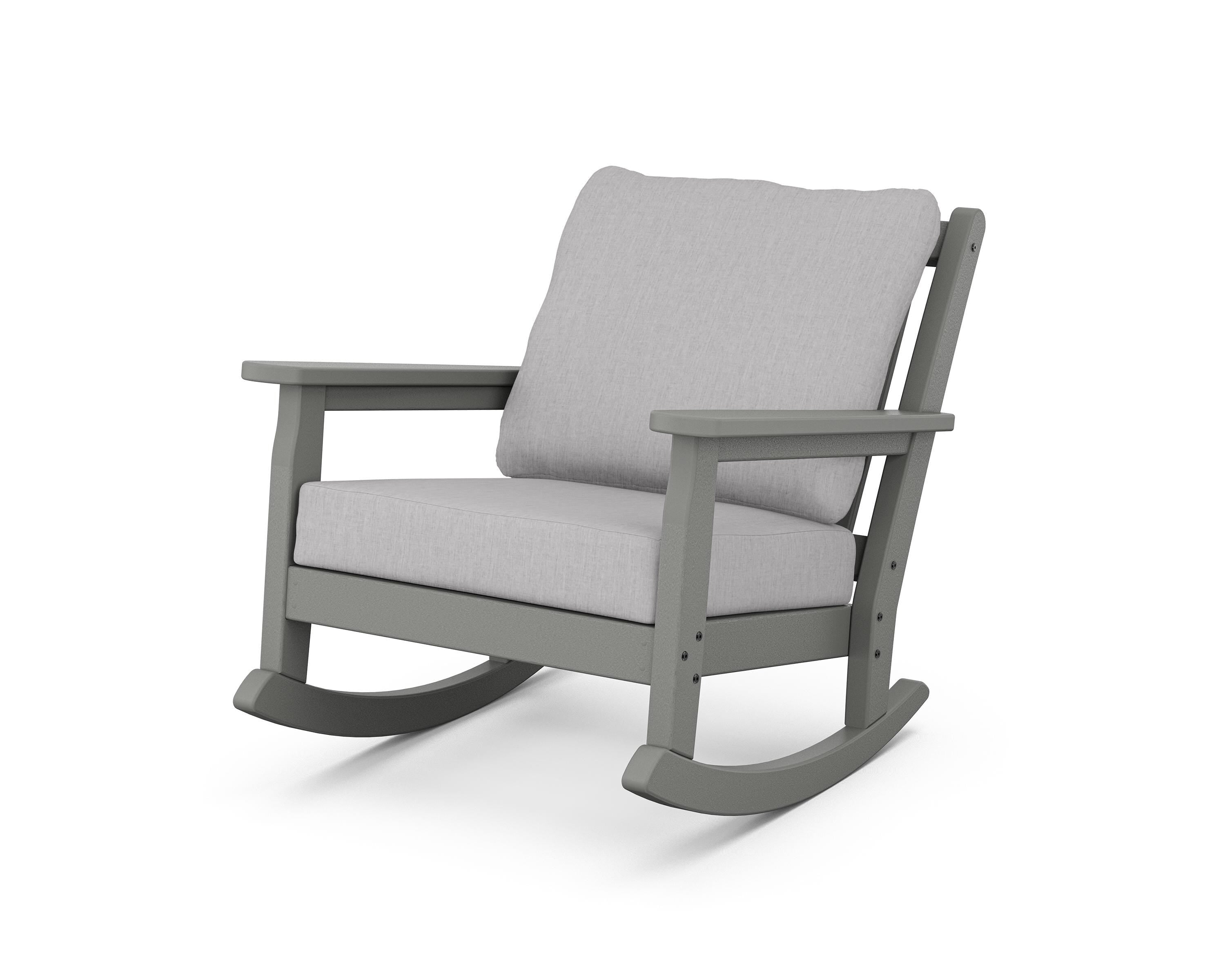POLYWOOD® Chippendale Deep Seating Rocking Chair in Slate Grey / Granite
