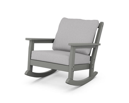 POLYWOOD® Chippendale Deep Seating Rocking Chair in Slate Grey / Granite