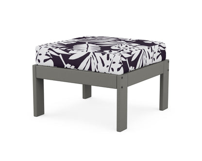 POLYWOOD® Vineyard Modular Ottoman in Slate Grey / Leaf Navy