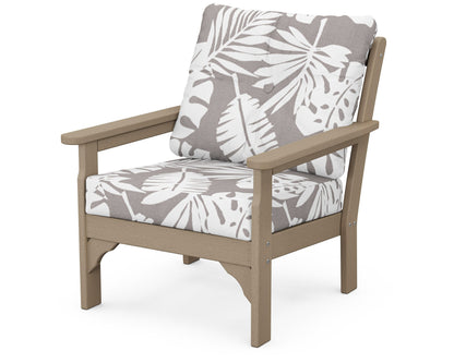 POLYWOOD® Vineyard Deep Seating Chair in Vintage Sahara / Leaf Grey Mist