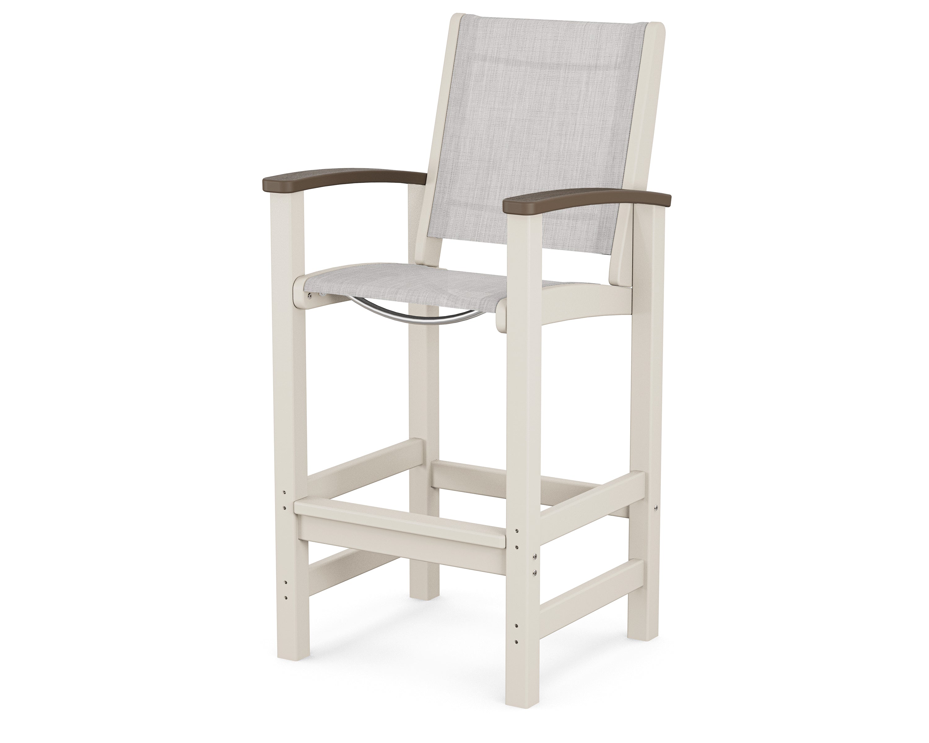 POLYWOOD® Coastal Bar Chair in Sand / Kona / Parchment Sling