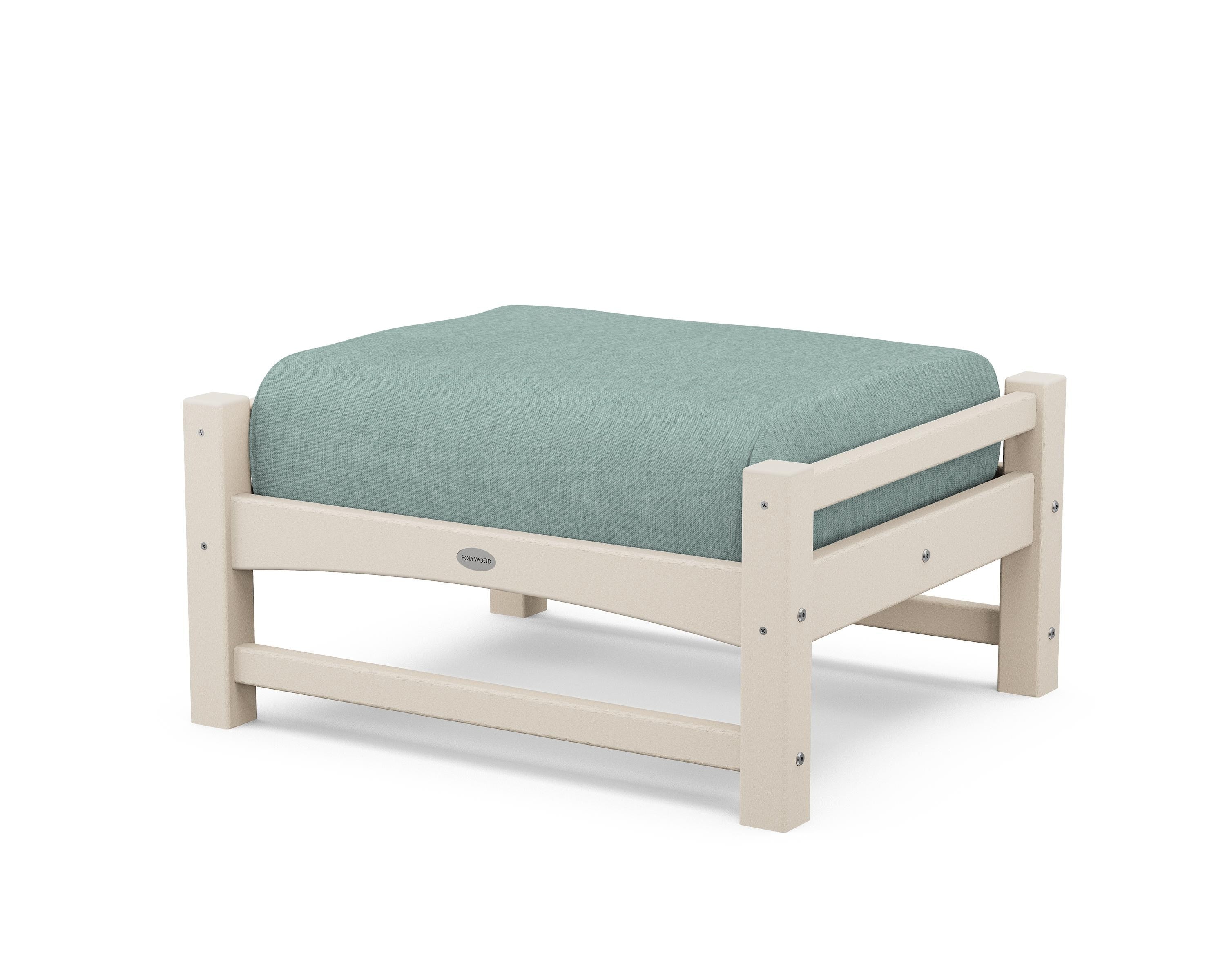 POLYWOOD® Club Ottoman in Sand / Glacier Spa