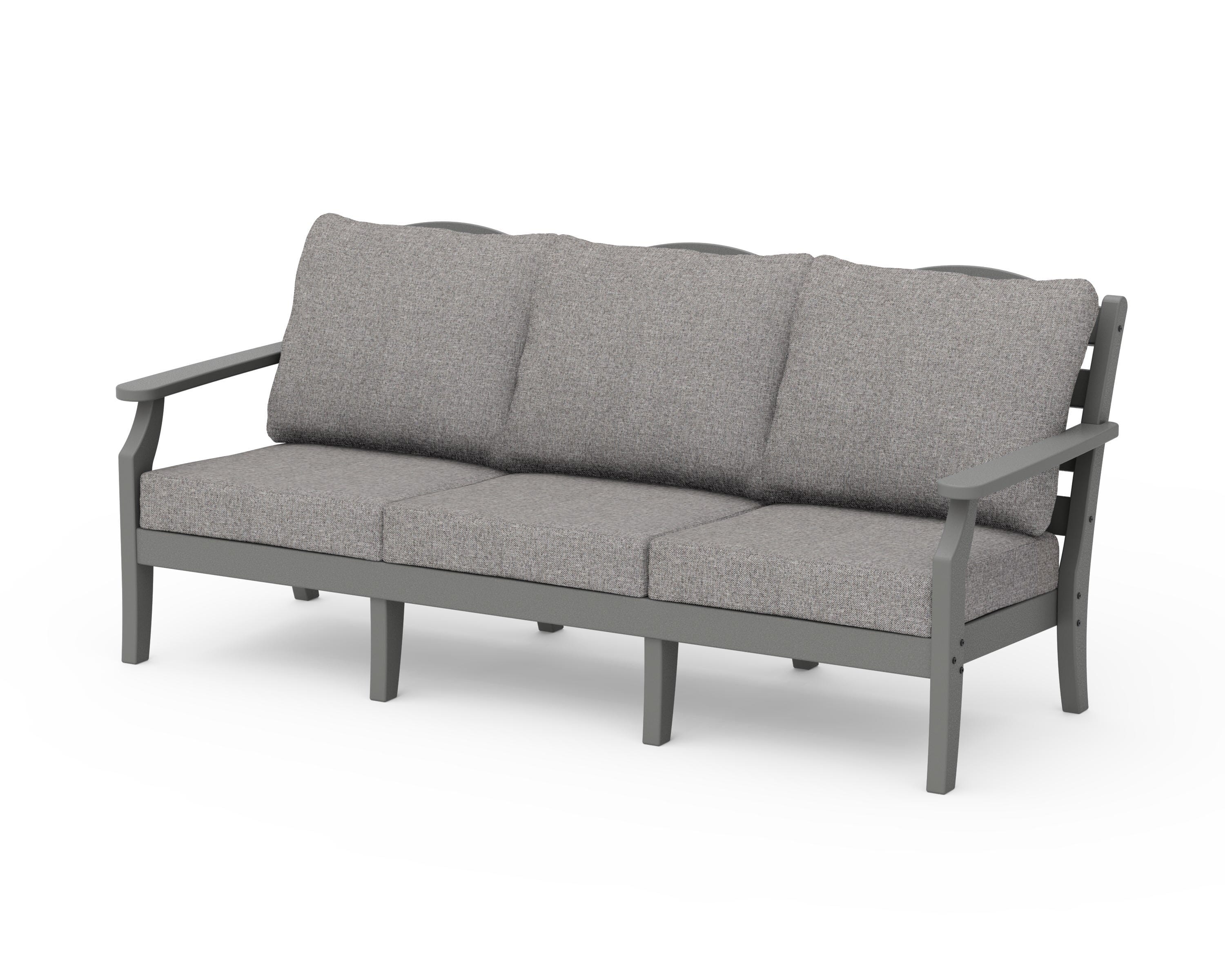 Draper James™ by  POLYWOOD® Savannah Deep Seating Sofa in Slate Grey / Grey Mist