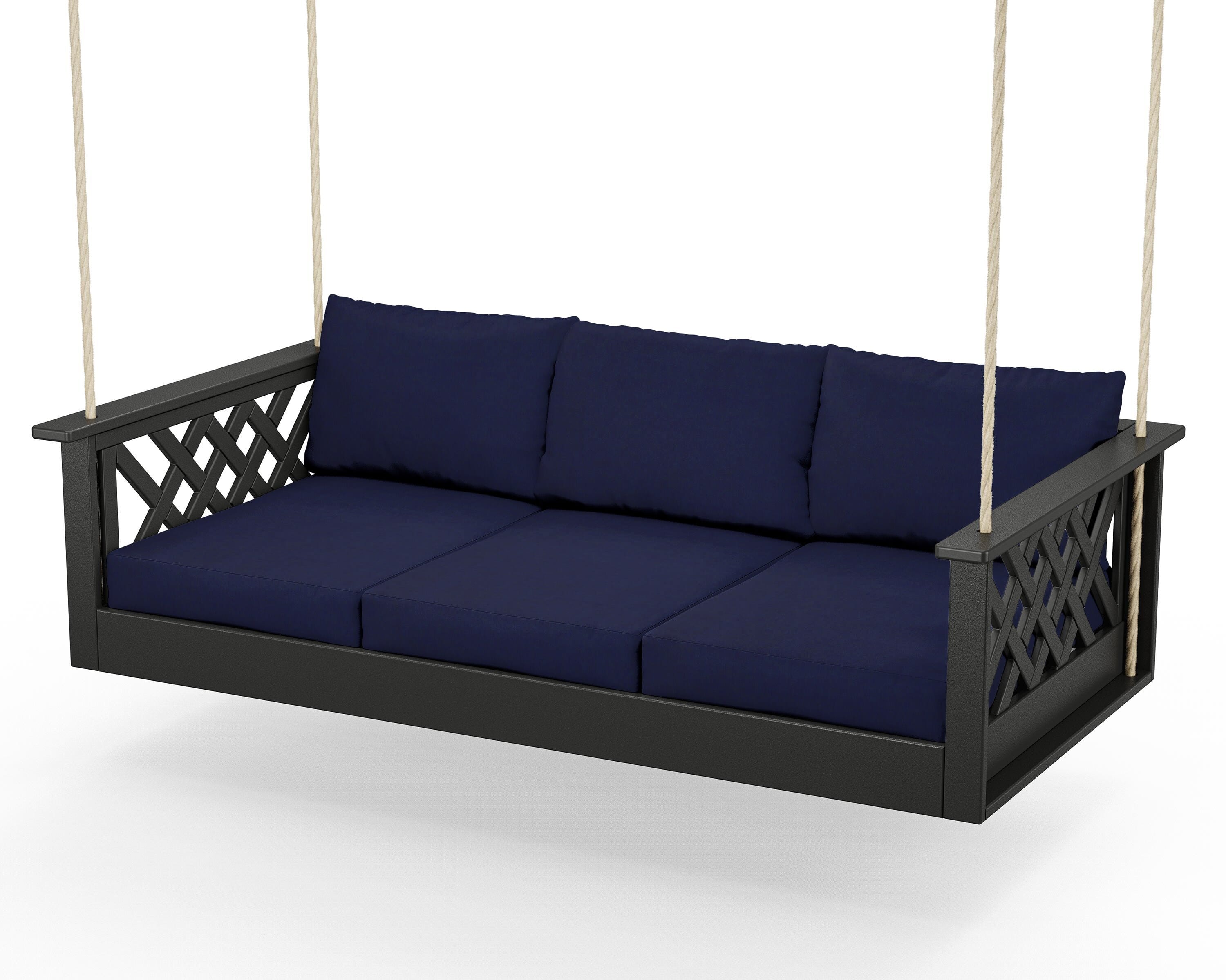 Country Living Wovendale Daybed Swing in Black / Navy