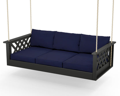 Country Living Wovendale Daybed Swing in Black / Navy