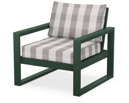 POLYWOOD® EDGE Club Chair in Green / Buffalo Plaid Grey Mist