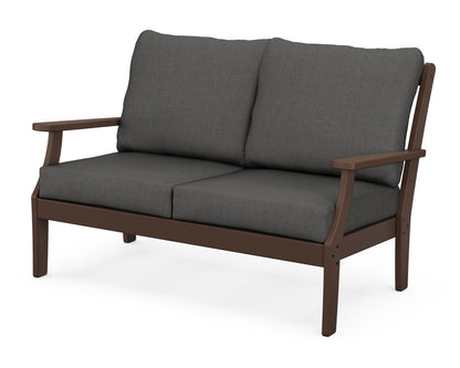 POLYWOOD® Braxton Deep Seating Loveseat in Mahogany / Spectrum Carbon