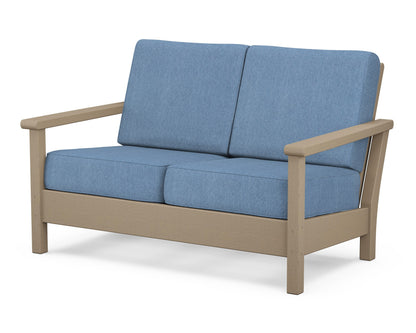 POLYWOOD® Harbour Deep Seating Loveseat in Vintage Sahara / Sky Blue