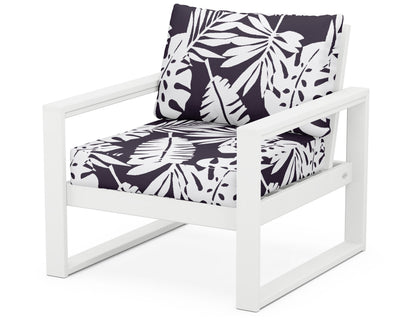 POLYWOOD® EDGE Club Chair in White / Leaf Navy