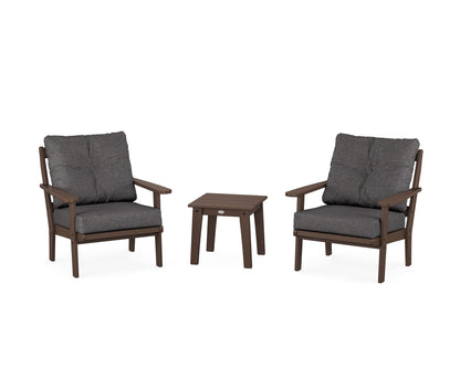 POLYWOOD® Mission 3-Piece Deep Seating Set in Mahogany / Ash Charcoal