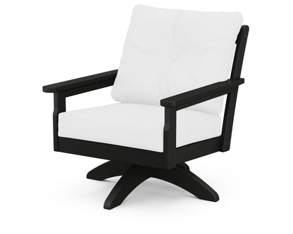 Vineyard Deep Seating Swivel Chair - Black