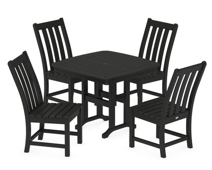POLYWOOD® Vineyard 5-Piece Side Chair Dining Set in Black