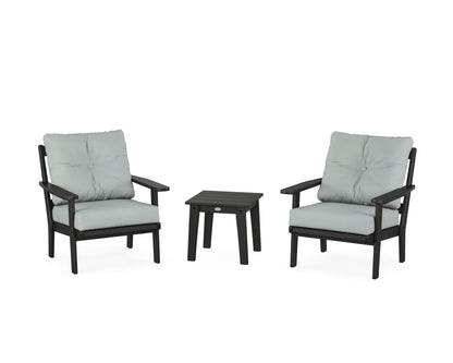 POLYWOOD® Prairie 3-Piece Deep Seating Set in Black / Spa