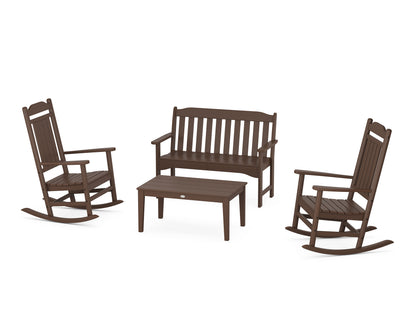 Country Living Cottage Legacy Rocking Chair 4-Piece Porch Set in Mahogany